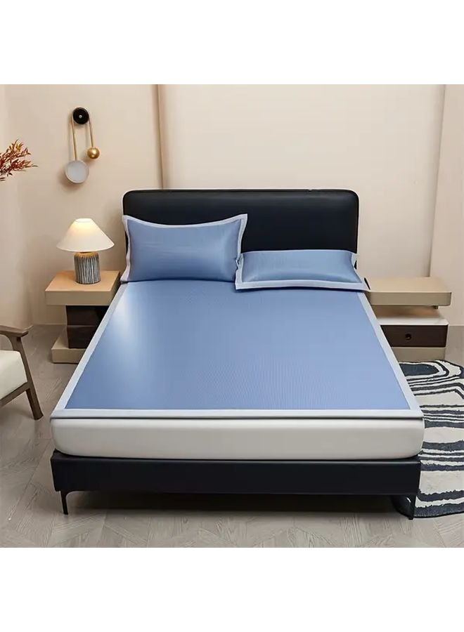 Blue Cooling Mat Set 3 Pieces 70 87 Inch By 78 74 Inch With Pillowcase Foldable Portable - Image 4